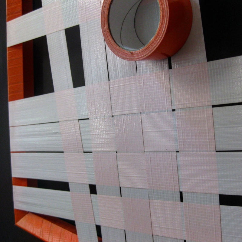 Orange Struktur-Abstraktes-Klebeband-Kunst-Nahaufnahme 02