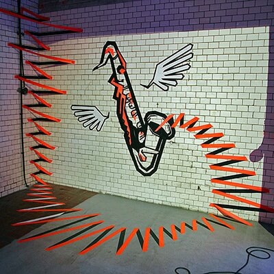 the sound-3d duct tape graffiti by Ostap - featured image