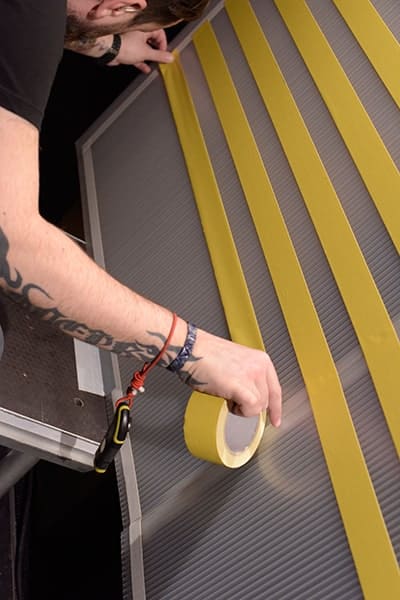 Making of tape art-Tape-artist-Ostap-at-work-Live-Show