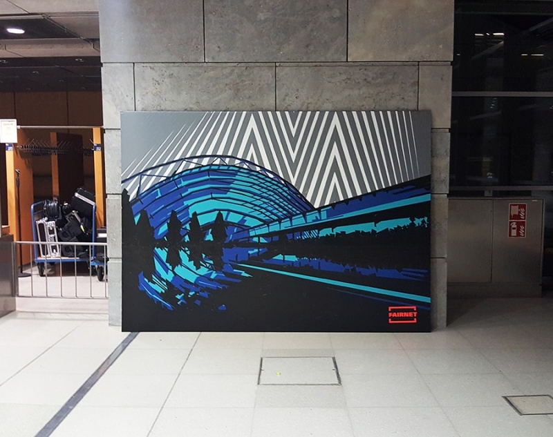 Fertiges Tape Art Kunstwerk- Live Kleben Performance- Leipziger Messe- Slava Ostap 2016