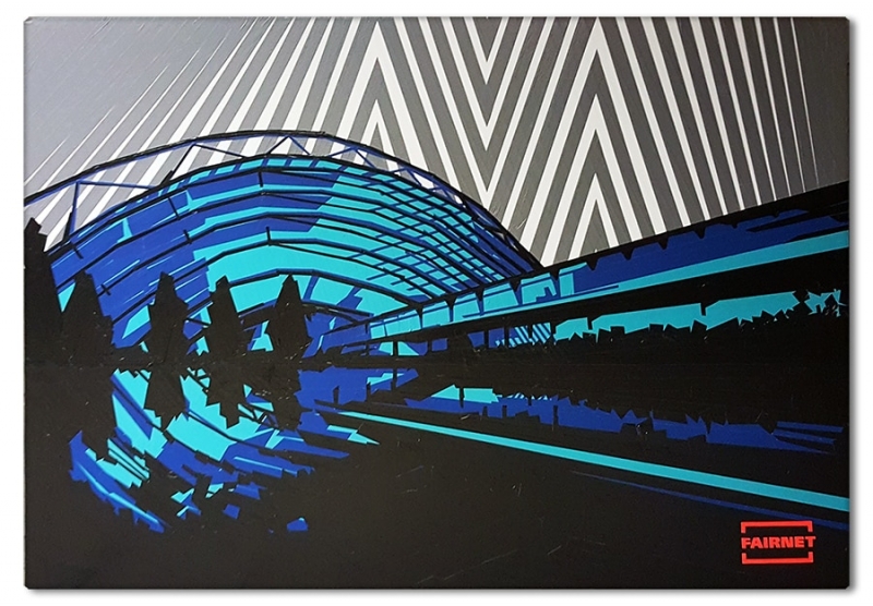 Fertiges Tape Art Kunstwerk nach einer Live Show- Projekt für Leipziger Messe