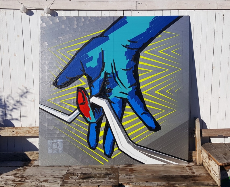 Bild 04- Selfmade crew Logo-Tape Street Art- Rooftop Gallery Jam-Berlin-2016