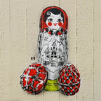 Matryoshka- Stencil Street Art Series- Ostap Artist, 2017