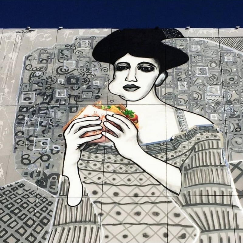 Adele Bloch-Bauer in Berlin- Street-Art-Kunstwerk von 