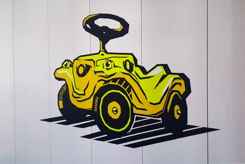 Postauto-tape-art-google-office-design-selfmadecrew-zurich-2016