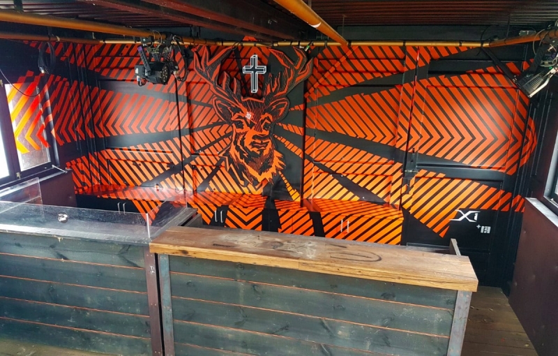 Jägermeister club embellished with tape art