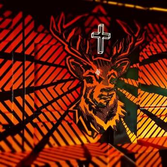Tape art interior design-Jägermeister Festival Deer Bar Project