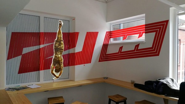 Two Thousand Canteen- Flying Steps Academy- Tape Art Room Design
