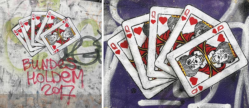 Bundes Holdem, September 2017 (Bundestagswahl), Stencil, Sprühfarbe