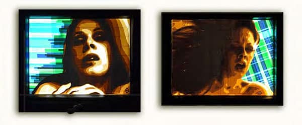FAQlove (Diptych)-2013, Packband, Klappfenster-Leuchtkasten