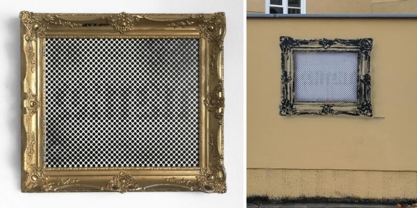 Optical stencil spray art, 60x90 cm, 2018