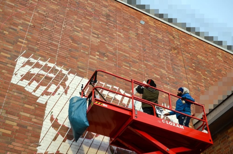 Work in progress- Selfmadecrew paints the portrait mural in juvenile prison