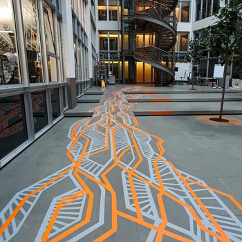 Tape art wayfinding guidance by selfmadecrew- thumbnail