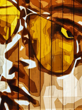 The details of the packing tape Jonny Depp portrait