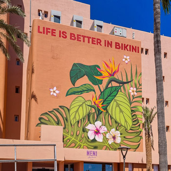 Mallorca Hotel Facade Murals — 8 Hotel Facade Artworks Painted in 4 Weeks