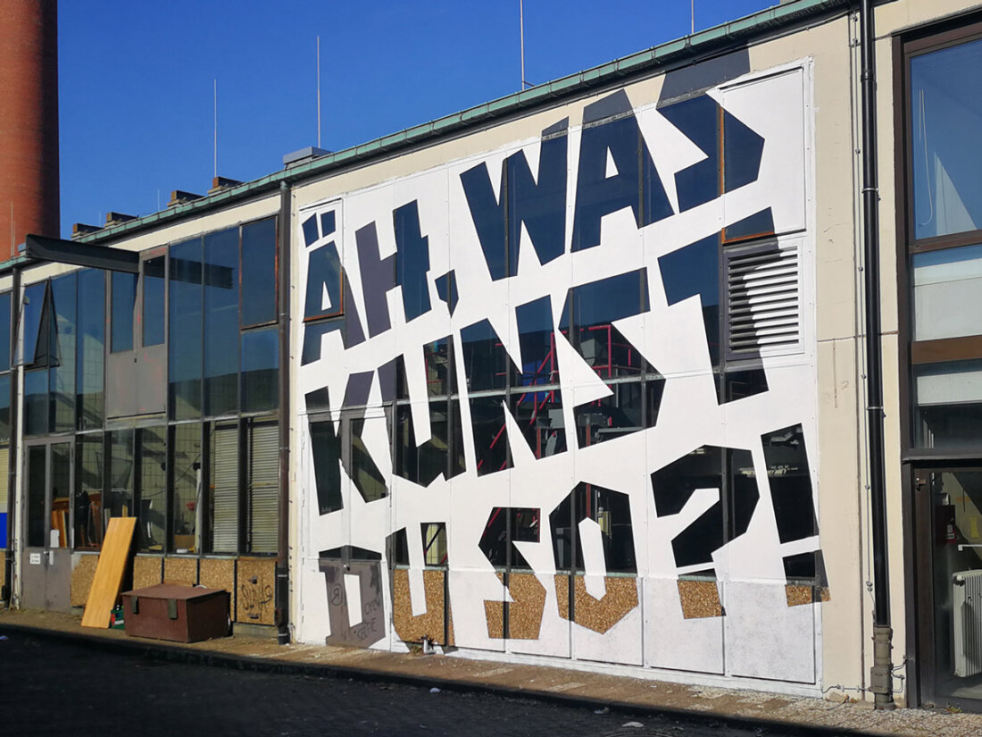 Facade mural “Äh, was Kunst du so?!” at Berlin Mural Fest